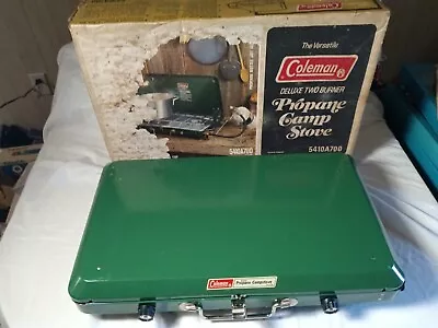 Vintage Coleman Deluxe Propane Camp Stove 2 Burners #5410A700 NEW Open Box • $39.99