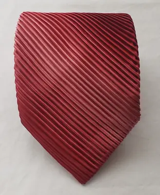 Vitaliano Pancaldi 100% Silk Made In Italy Necktie - Red Striped Textured 60  • $79.99