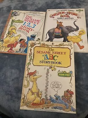 Vintage Sesame Street Hardcovers: 123 Story Book ABC Story Book Q&A Animals • $15