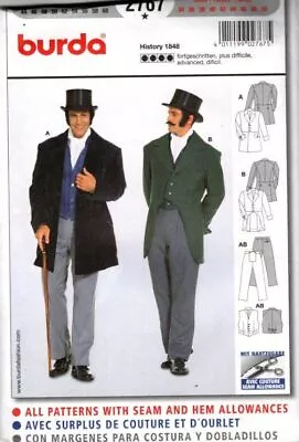 Burda 2767 Historical Men's Costume Renaissance Jacketvestpants Size 34-50 Unc • $7.95