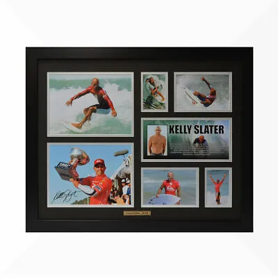 $108 • Buy Kelly Slater Signed & Framed Memorabilia - Black/Silver - Limited Edition 