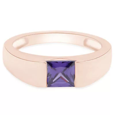 Mens Engagement Band Ring Simulated Alexandrite Sapphire 925 Sterling Silver • $62.78