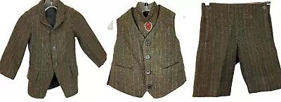 Antique 1880 To 1900 Little Boys Pinstripe Sack Suit 3 Pc Victorian • $99.99