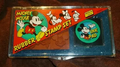 Disney Mickey Mouse Rubber Stamp Set Mickey Minnie Donald Goofy Ink Pad  • $25.99