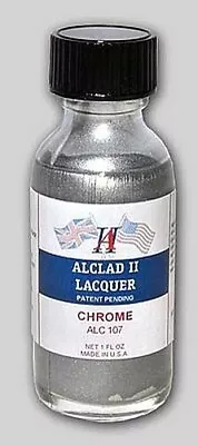 Alclad 1oz. Bottle Chrome Lacquer For Plastic - Hobby And Model Lacquer Paint • $8.15