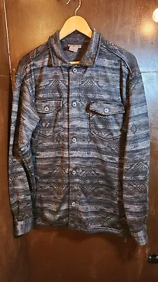 Ariat Caldwell Printed Charcoal Grey Black Button Up Shirt Jacket Western Large • $60