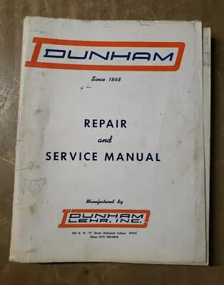 Dunham Lehr Row Crop Cultivator Standard Wing Operators Manual 1J-3140-M2 • $20