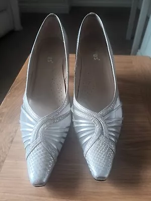 LOTUS SILVER OCCASION SHOES  5.5D Worn Once • £0.99