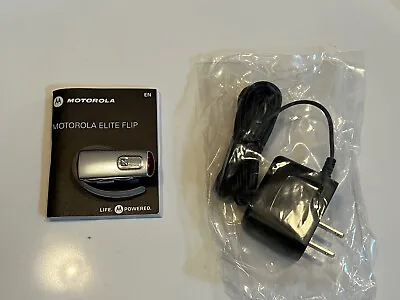 Motorola HZ720 Elite Flip Bluetooth Headset Silver - 89504N Charger And Manual • $20