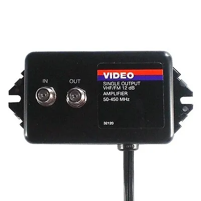 Eagle 12 DB Signal Amplifier VHF Antenna HDTV CATV Video Single Output Amp • $7.95