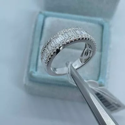 3Ct Baguette Lab-Created Diamond Half Eternity Wedding Band Ring 14k White Gold  • $90.69