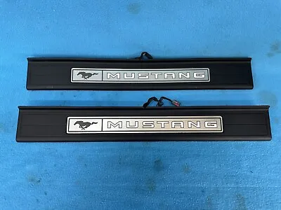 2015-2023 Ford Mustang GT EcoBoost Illuminated Lighted Door Sill Plates Pair OEM • $39.99