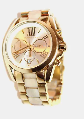 Michael Kors Watch Ladies Gold Tone MK5722 Bradshaw Watch Chronograph Date • $82.50