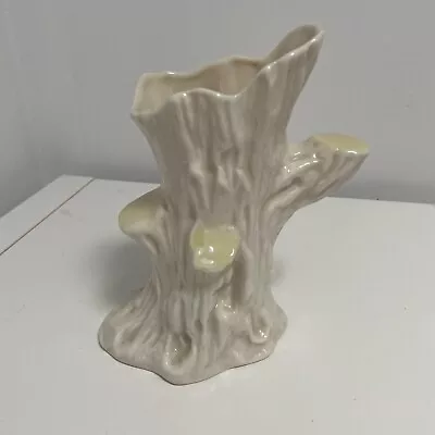 £12 • Buy Belleek Ireland Glazed Tree Stump Vase Irish Celtic Pottery Green Base Mark Vtg