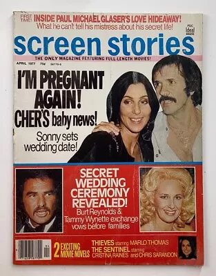 VTG Screen Stories Magazine April 1977 Burt Reynolds & Tammy Wynette No Label • £31.62