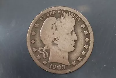 1903 25c Barber Silver Quarter Dollar Early Us Type Coin Q111 • $7.50