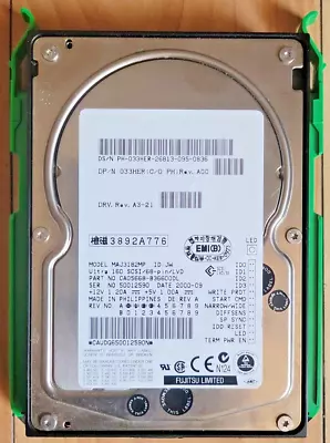 Fujitsu 18.2 GB SCSI Hard Drive Internal 10000 RPM 3.5  Model MAJ3182MP - TESTED • $20.90