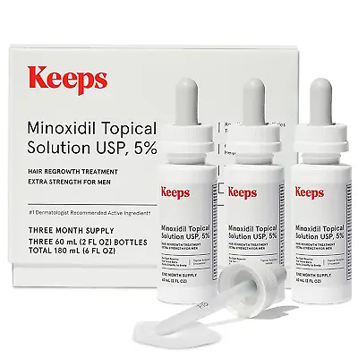 Keeps Extra Strength Minoxidil For Men Topical Hair Growth Serum 5% Solution Ha • $46.46