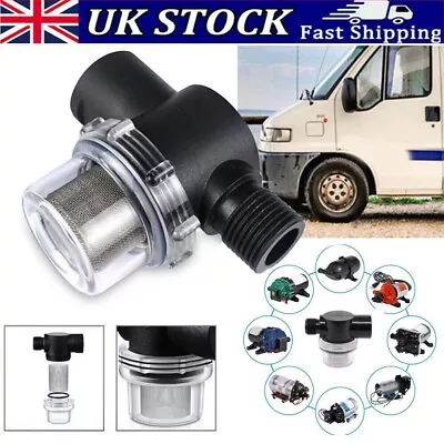 Motorhome Caravan Marine Water Pump Filter 1/2  Inline Strainer Replacement • £6.39