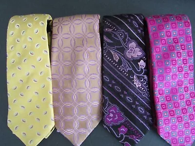Men's Neck Ties Lot Of  4  100% Silk  TED BAKER Beautiful Colors • $40
