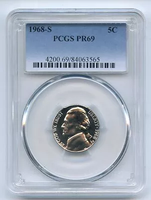 1968 S 5C Jefferson Nickel PCGS PR69 • $1.25