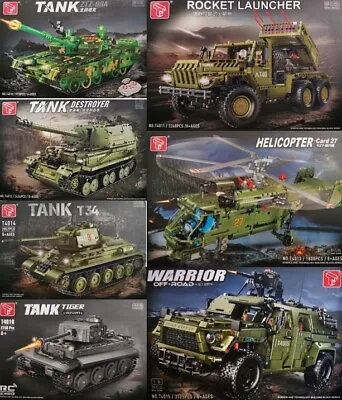 TGL Military Tank Helicopter Off-Road Rockets Clamping Blocks Building Kits NEW & Original Packaging • £116.47