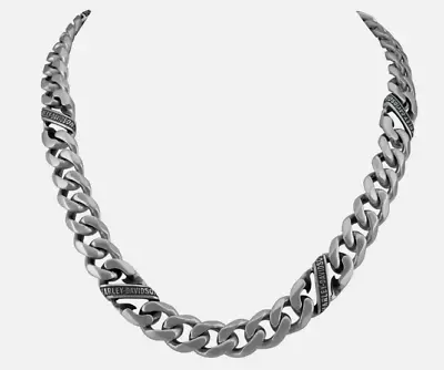 Harley-Davidson Men's Steel H-D Script Banner Curb Link Chain Metal Necklace 22  • $89.99