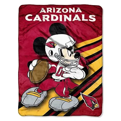 Arizona Cardinals Football 46x60 Mickey Mouse Micro Raschel Plush Blanket Throw • $26.99