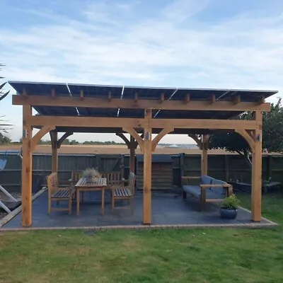 Oak Lean To 5m X 3.5m Handmade Free Standing For Solar Panels Or Roof • £4400