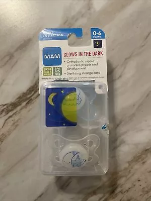 🍒 New Sealed - Mam (2) Air Night Collection Pacifier Age 6+Months-Boys Stars • $6.50