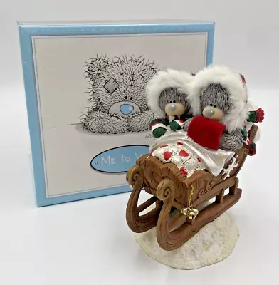 ME To YOU Bear Figurine With Box Sleigh Ride For Two Christmas Figure 40083  K12 • £7.50