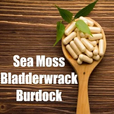 Sea Moss/Irish Moss And Bladderwrack Capsules PLUS Burdock All Natural Dr Sebi • $10.99