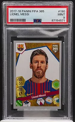 87154571 LIONEL MESSI 2017-18 Panini FIFA 365 190 PSA 9 • $0.99