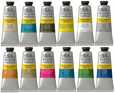 60ml Winsor Newton Galeria Acrylic Art Paints Tubes Colours Painting Supplies • £4.50