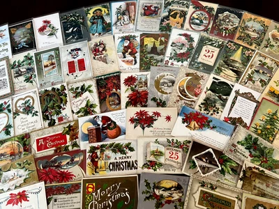 $139.95 • Buy Big Lot Of 77 Antique  1900's~Christmas Postcards~XMAS~Santa's~in Sleeves~d122