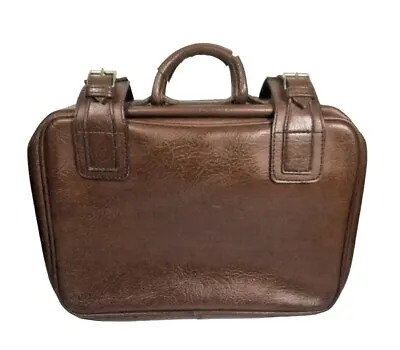 Vintage Pack Easy Swiss Made Brown Leather Effect Suitcase Carry On Bag • $59.99