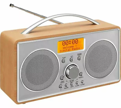 £31.95 • Buy Logik Wooden Retro Style Portable DAB FM Digital Radio Dual Alarm Clock & Sleep