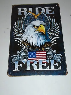 Tin Sign Clock  Ride Free  American Biker Theme 7.81  X 11.75  • $25.99