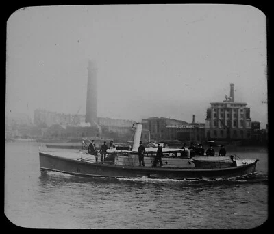 £50 • Buy Magic Lantern Slide STEAM LIFEBOAT QUEEN LONDON ? DOCKS C1897 PHOTO SHIP RNLI