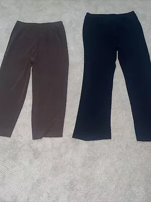 Lot Of 2 Exclusively Misook Pants Size XL Extra Large Brown Black EUC • $49.99