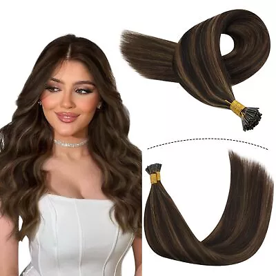I Tip Hair ExtensionsYoungSee Itip Hair Extensions Real Human Hair Dark Brow... • $78.93