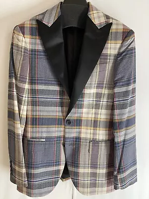 J.Crew Ludlow Classic-fit Dinner Jacket In Madras Plaid Size 34S BK939 • $124.99