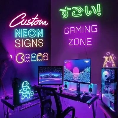 Custom Neon Sign Acrylic Home Decor Personalized Neon Sign LED Logo Night Light • £20.49