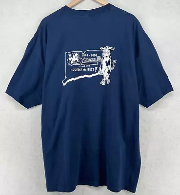 UCONN Shirt Adult 2XL DAIRY CLUB UNIVERSITY OF CONNECTICUT HUSKIES Cotton T Blue • $17.49