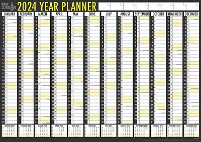 2024 Month To View Wall Planner Calendar Monthly Family Organiser Staff • £2.99