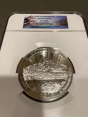 2010 5 Oz Silver 25c Mount Hood Ngc Ms 68 Pl • $365