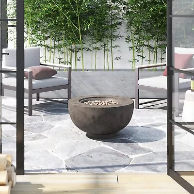 Barton 40000 BTU Outdoor Propane Gas Fire Pit Table Concrete With PVC Cover • $195.95