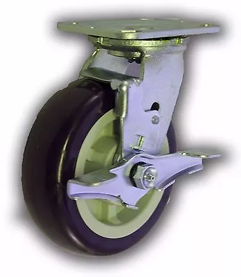 6  X 2  Polyurethane Wheel & Swivel Caster W/ Top-Lock Brake - Heavy Duty 1000# • $26.50