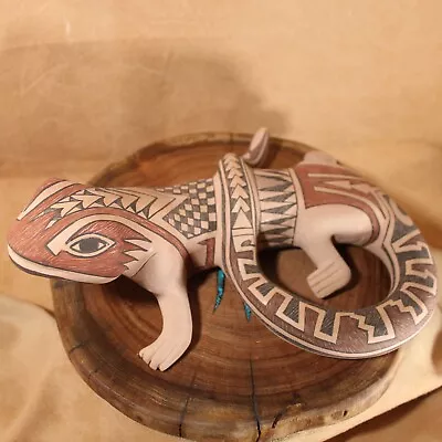 Mata Ortiz Pottery Señor Tomas Quintana Alert Lizard Clay Figure W/ Broken Foot • $69