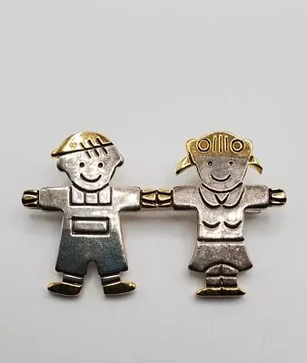 $8 • Buy Silver Signed  Best  Boy Children Brooch Pin/ Pendant, Vintage Costume Jewelry